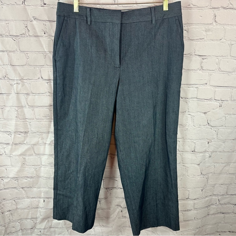 Talbots mills navy wide leg cropped dress pants Trousers womens 12 office preppy